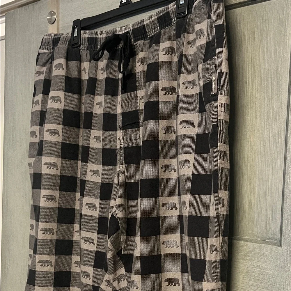 Eddie Bauer Black and Gray Bear Pattern PJ Pants